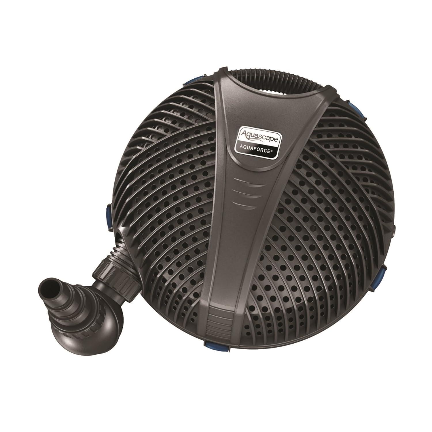 Aquascape Aquaforce 1000 GPH Pond Water Solids Handling and Filter Pump, Black