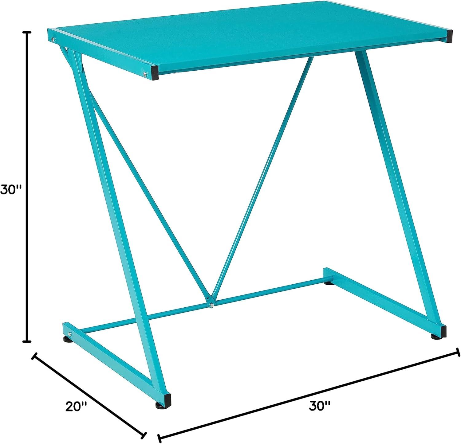 Urban Shop Z-Shaped Student Desk, Blue