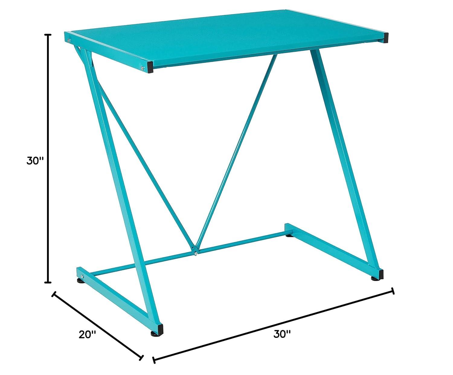 Urban Shop Z-Shaped Student Desk, Blue