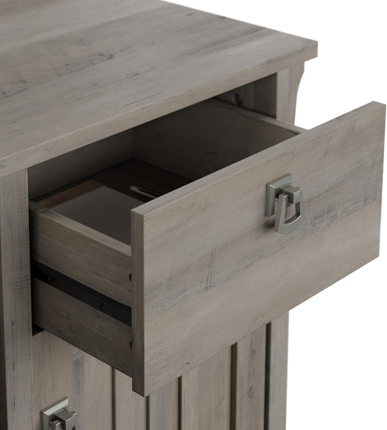 Bush Furniture Salinas 60" L Desk and Hutch with Storage, Driftwood Gray