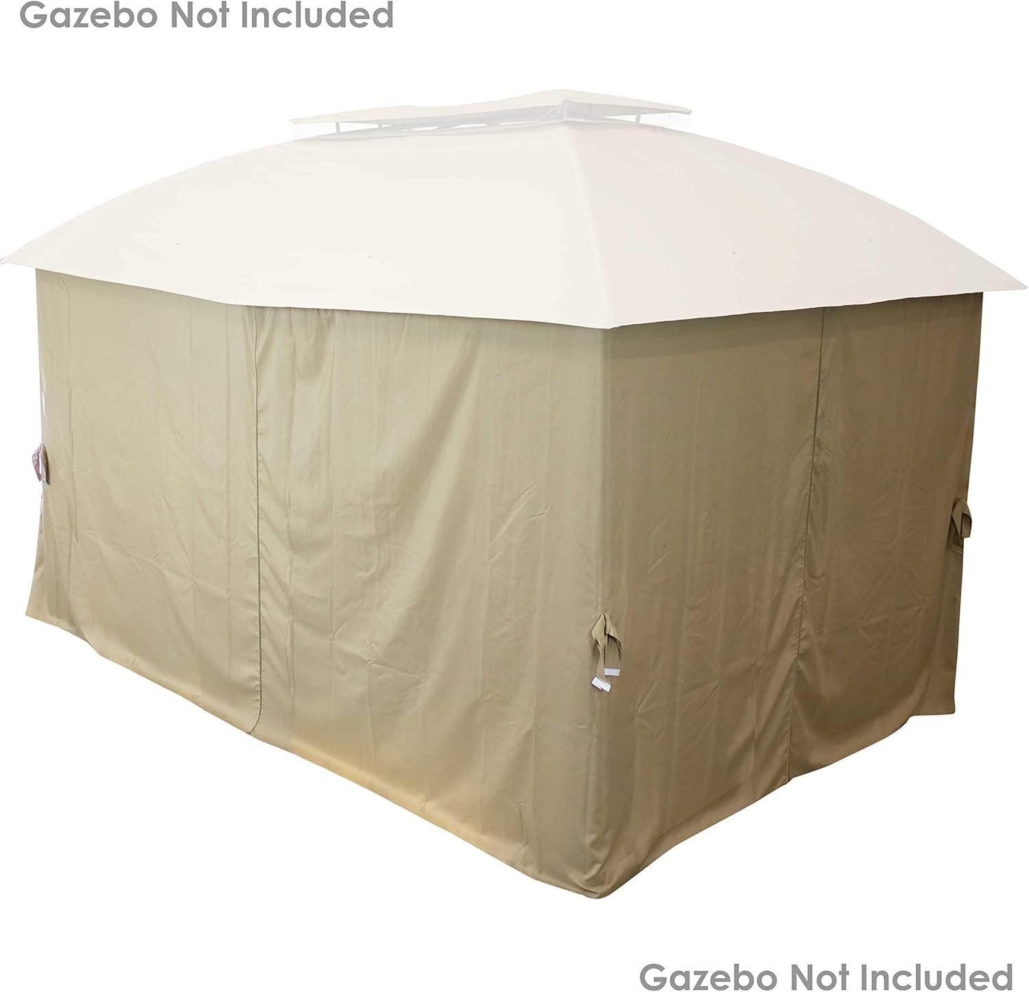 Sunnydaze Gazebo 4-Piece Polyester Sidewall Set for 10' x 13' Soft Top Rectangle Patio Gazebo - 125" W x 77" H