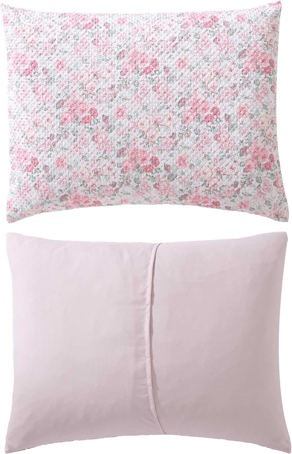 Laura Ashley Quartet Pink Reversible Easy Care Dorm Bonus Bed Set