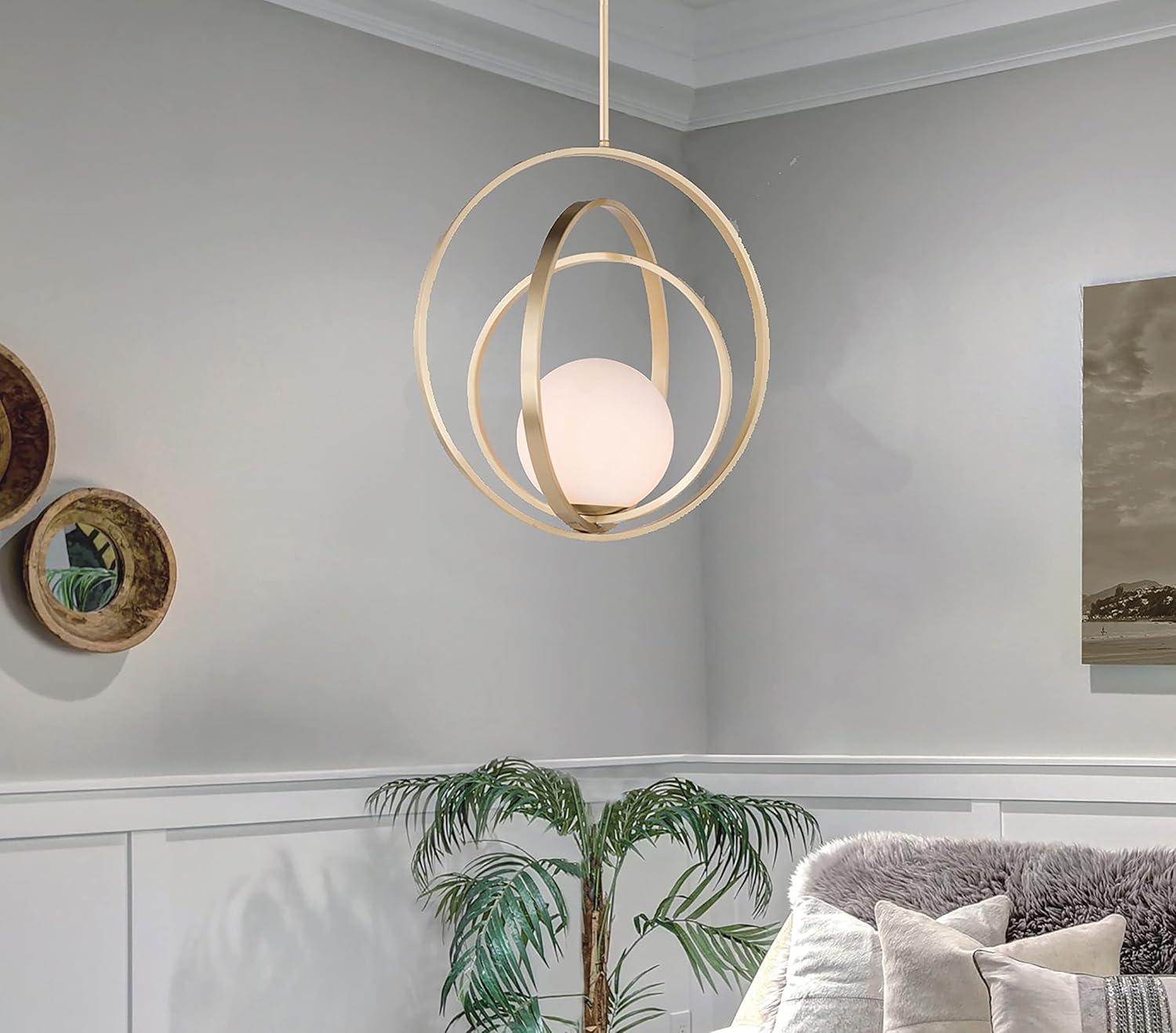 Maxim  Coronet One-Light Single Pendant Ceiling Light - Satin Brass - 12.5in. H x 12in. W