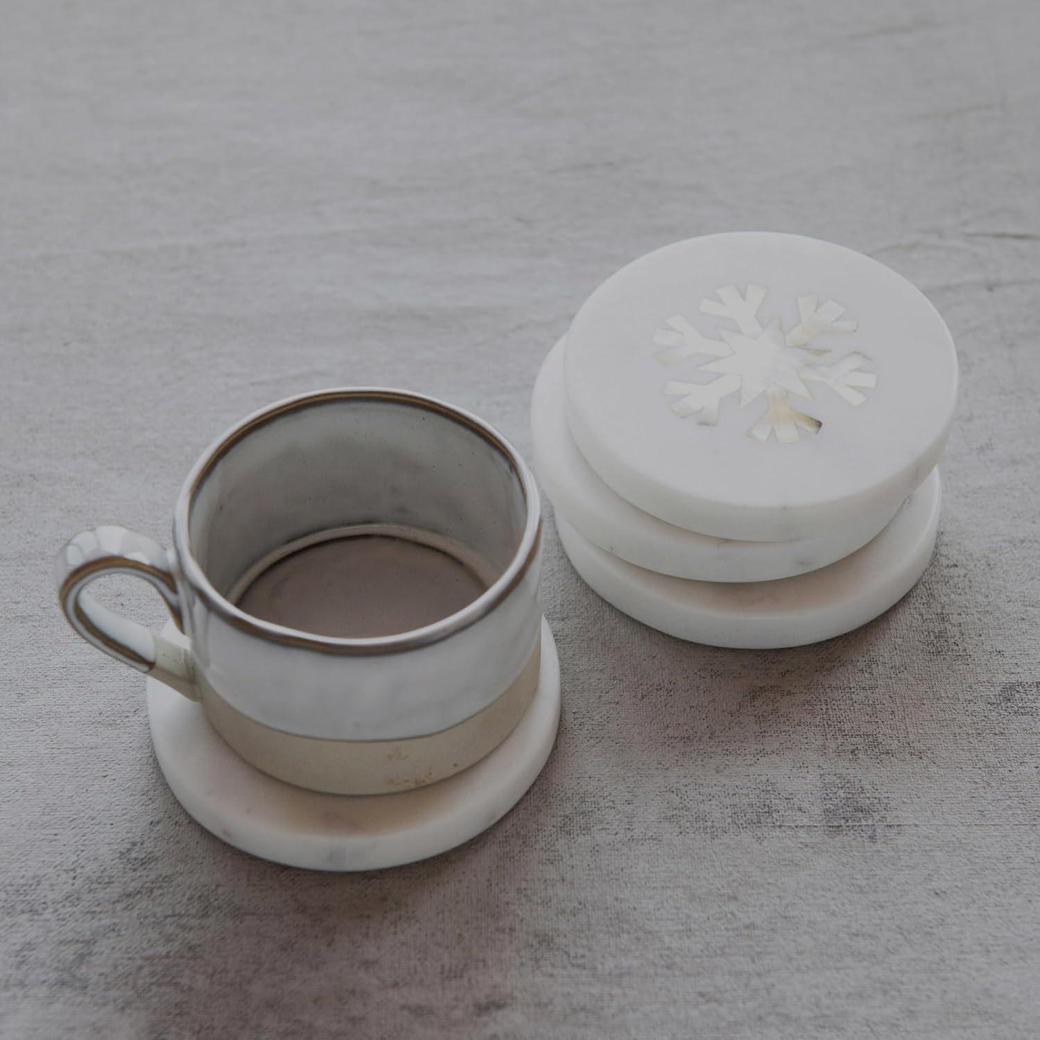 Marble Round 4 Piece Coaster Set