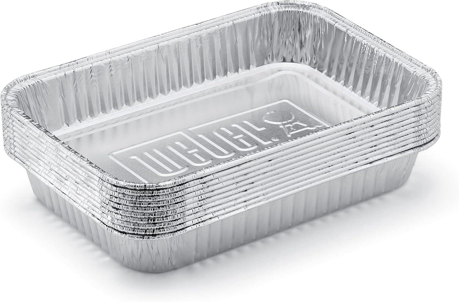 Weber Drip Pans- Small: Disposable Grease Trays for Q, Spirit, Genesis Grills, 10-Pack