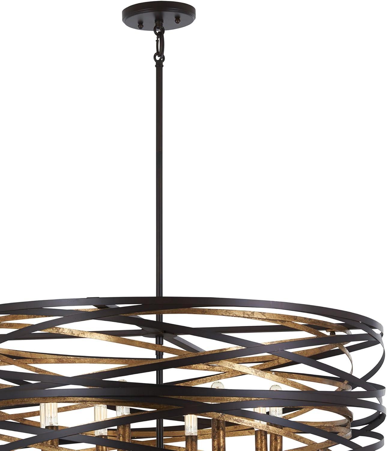 Minka Lavery Vortic Flow 8 - Light Dark Bronze/Mosaic Gold Unique/Statement Pendant