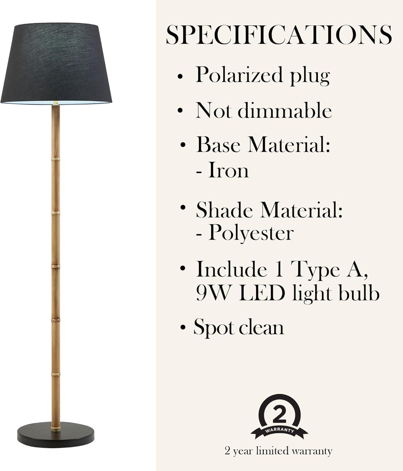 Nassau Metal Bamboo Floor Lamp 60"H