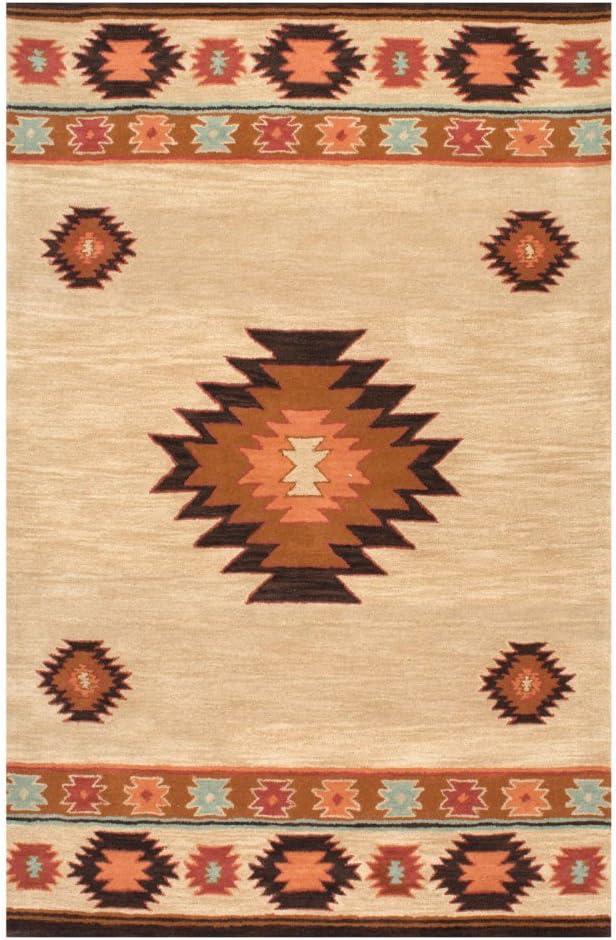 4'x6' Hand Tufted Shyla Area Rug Beige - nuLOOM: Wool, Bohemian Style, Medium Pile, Indoor Use