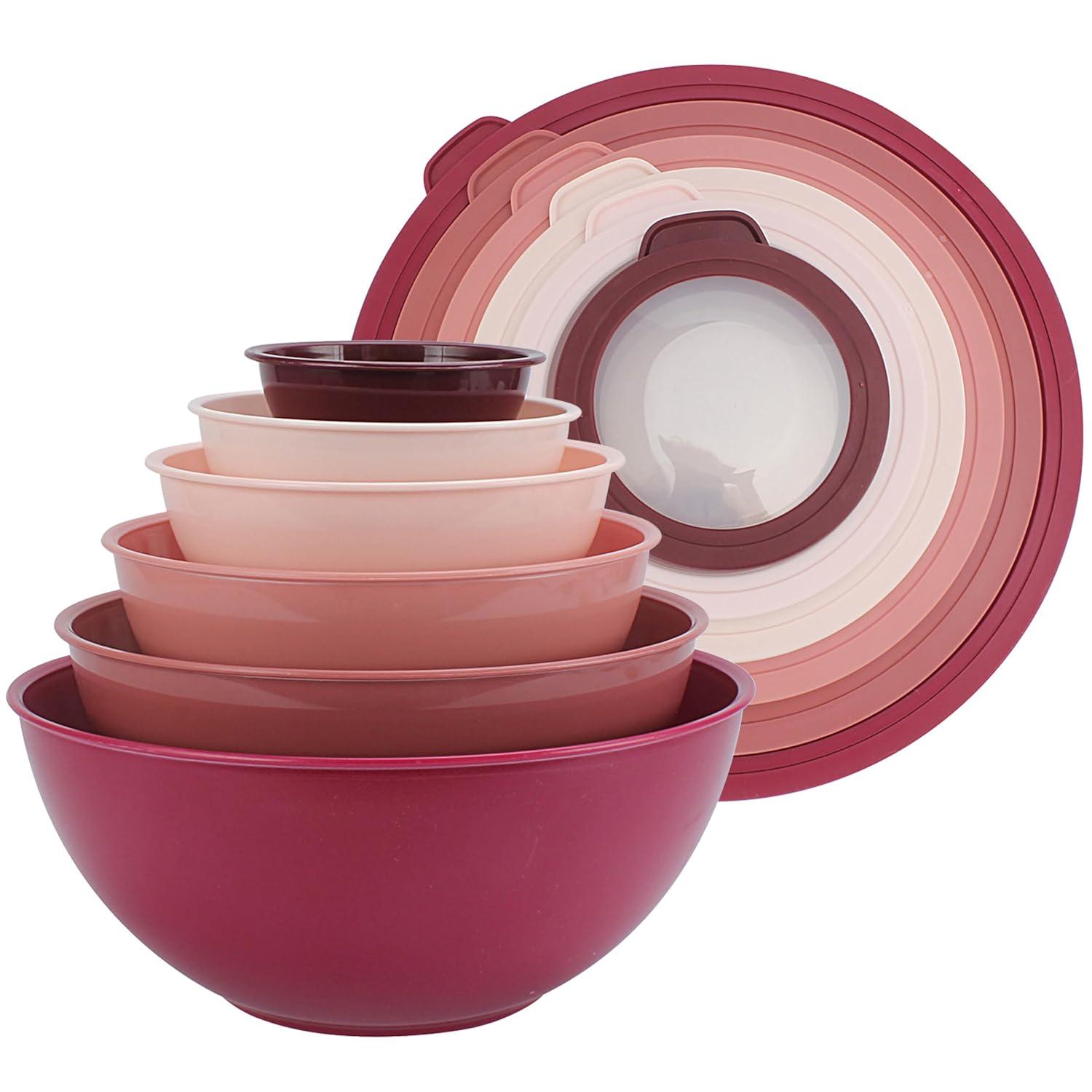 WRIWON 12 Piece Nesting Bowls Set includes 6 Prep Bowls and 6 Lids