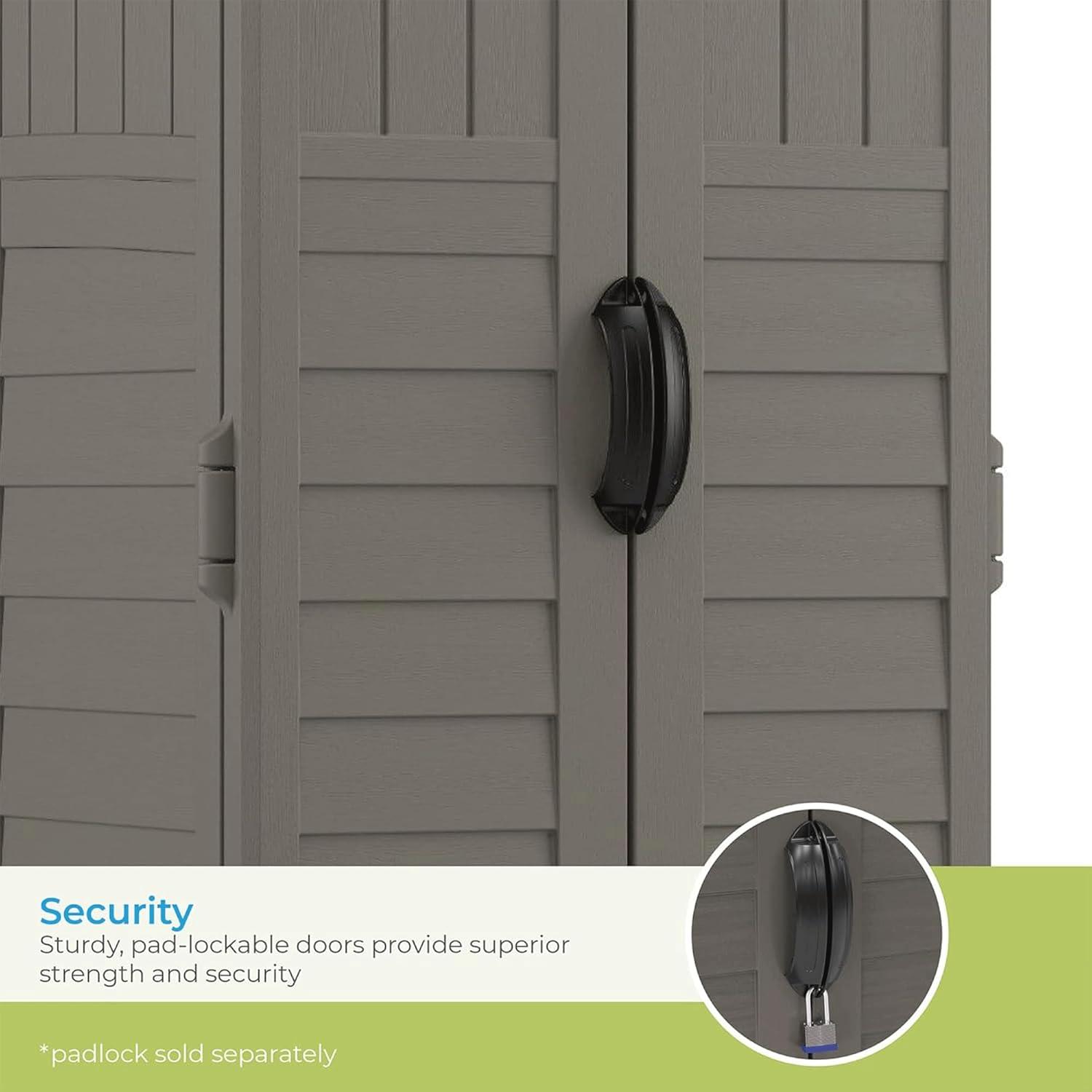 Suncast Suncast Outdoor 32.25 in. W x 24.75 in. D x 72 in. H Resin Vertical Tool Shed