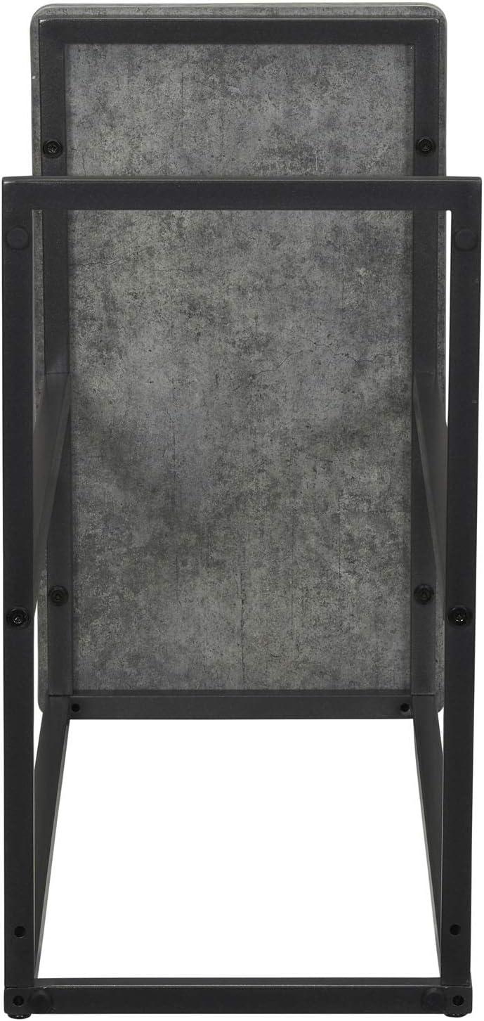 Household Essentials Jamestown C-Shaped End Table Slate Gray: Iron Frame, Particle Board Top, Assembly Required