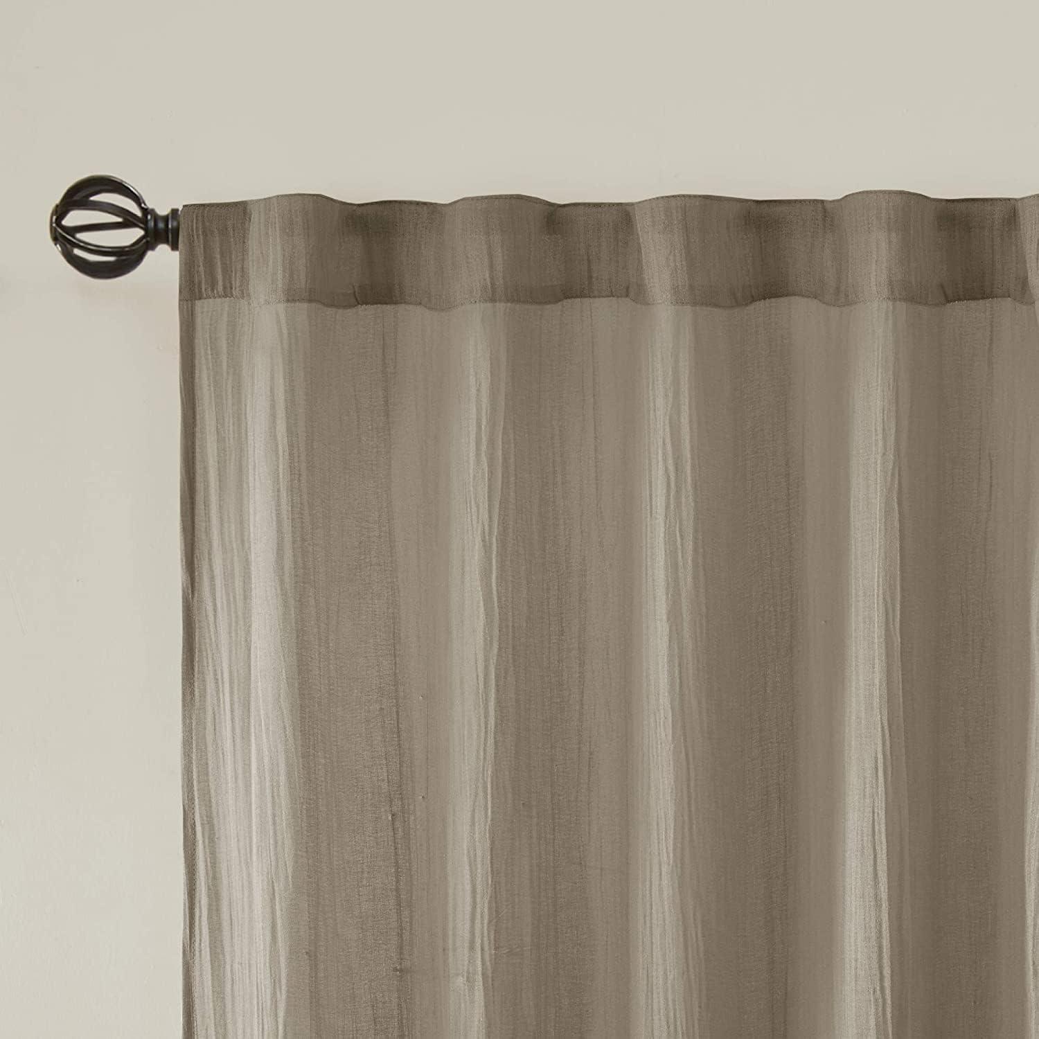 Harper Solid Crushed Curtain Panel Pair