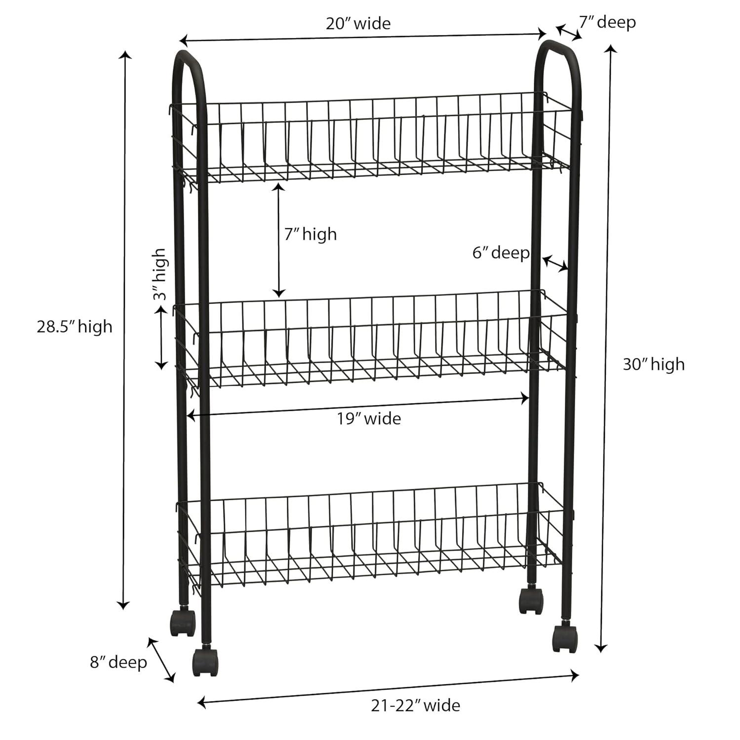Household Essentials Metal Free Standing Laundry Cart with Wheels