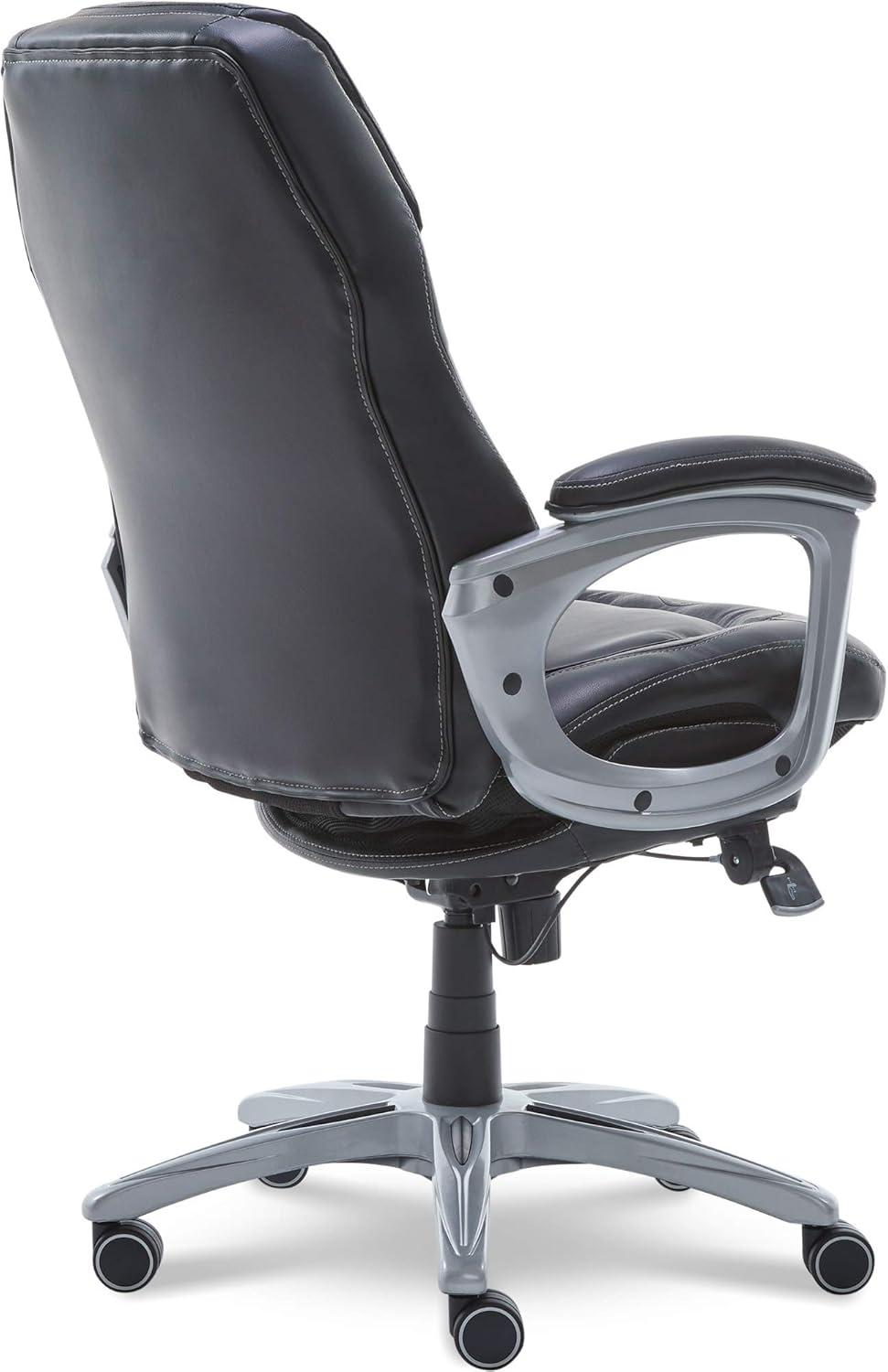 Black Bonded Leather Ergonomic Executive Swivel Chair