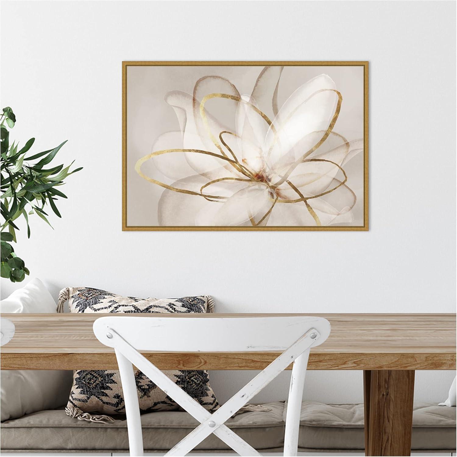 23" x 16" Transparent Beauty III by Eva Watts Framed Canvas Wall Art - Amanti Art: Modern Lithograph, Vertical Layout, Sawtooth Mount