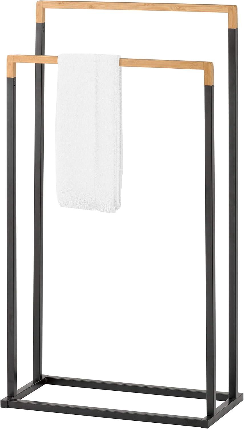 Freestanding Double Layer Metal Bathroom Towel Rack