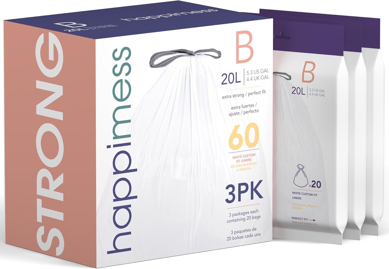 happimess Drawstring Trash Bags 60 Count