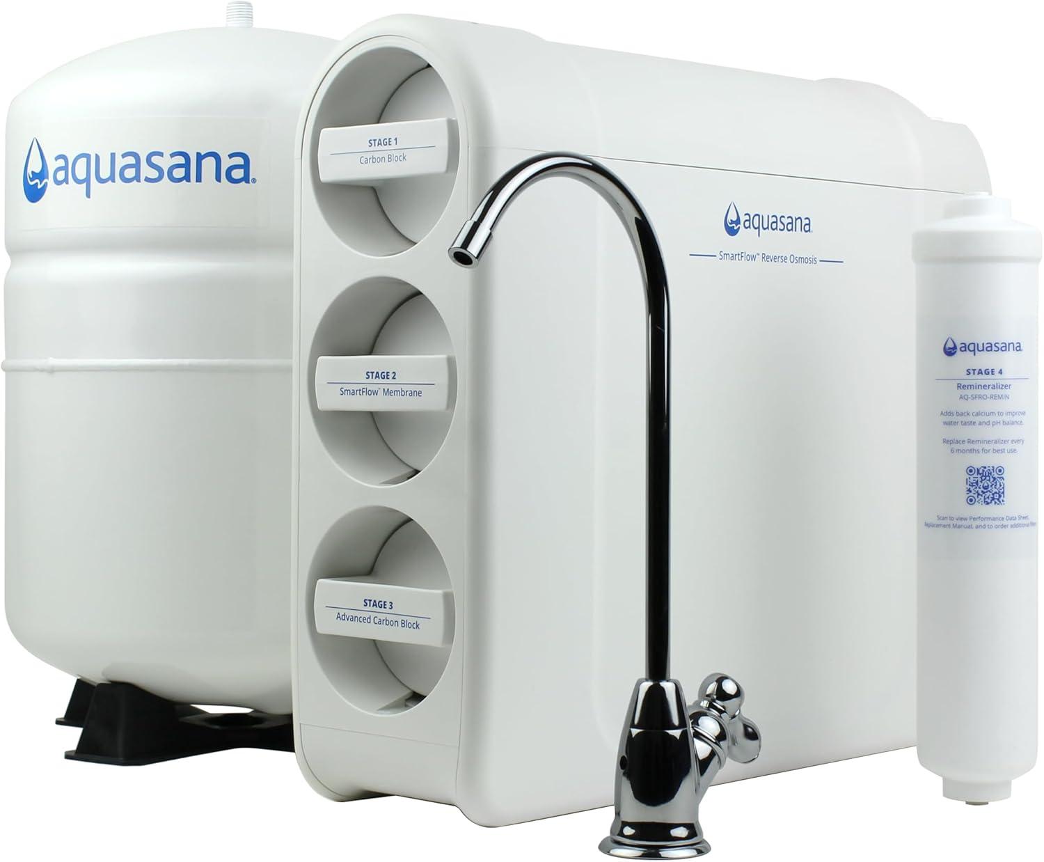 Aquasana SmartFlow™ Reverse Osmosis Water Filter System - Chrome Faucet - AQ-SFRO-CHR