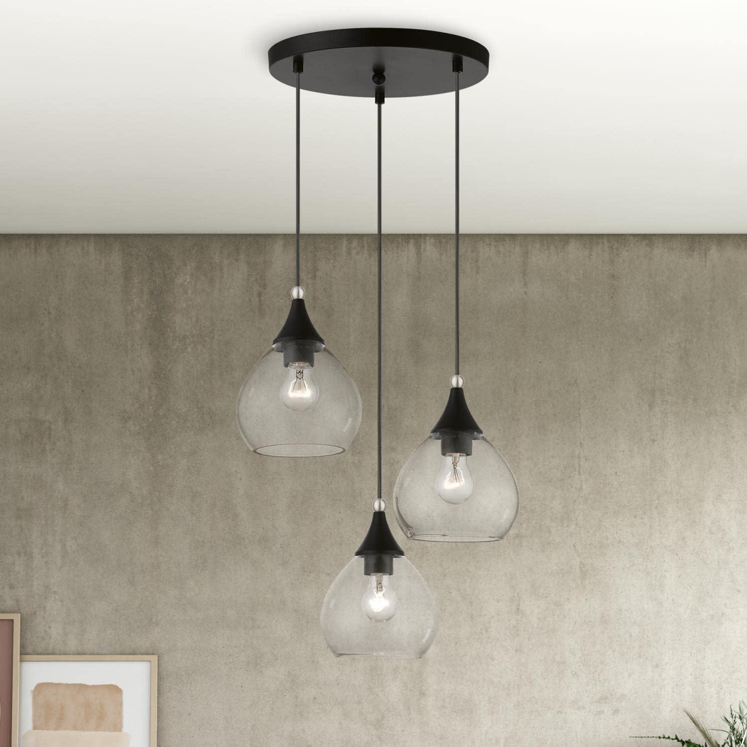 Livex Lighting Catania 3 - Light Pendant in  Black/Brushed Nickel