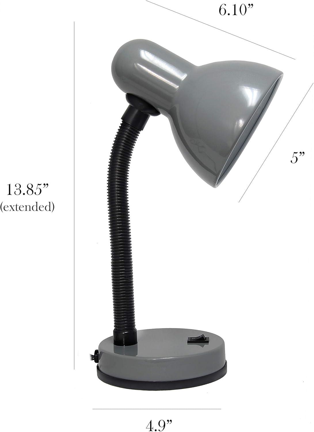 Basic Metal Desk Lamp with Flexible Hose Neck - Simple Designs