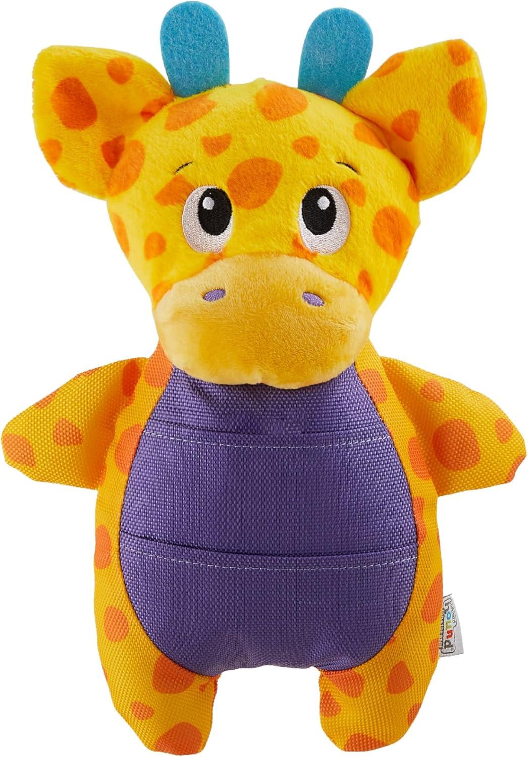 Yellow Giraffe Plush Treat Dispenser Dog Toy