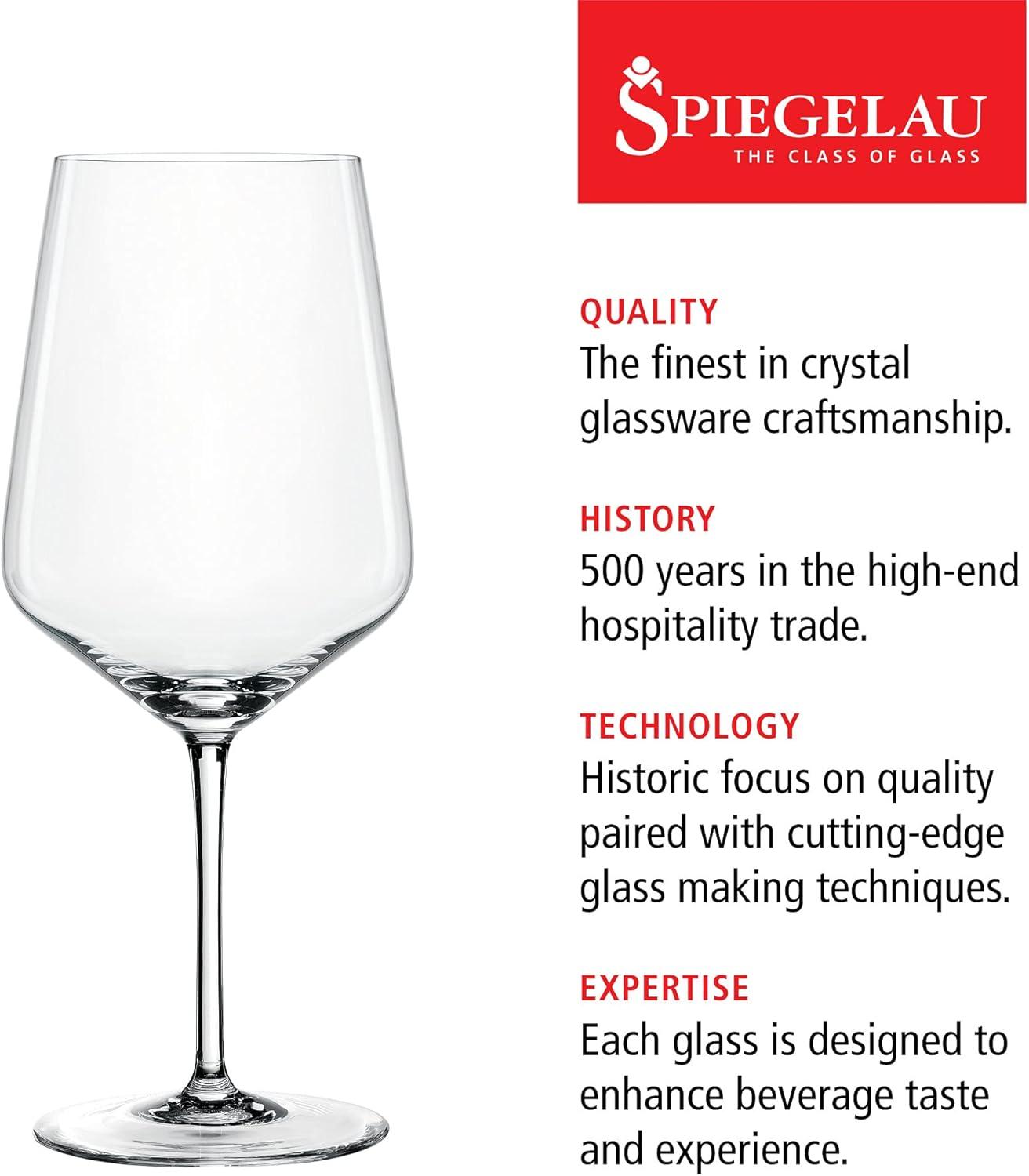 European-Made Lead-Free Crystal Red Wine Glasses, Set of 4, 22.2 oz