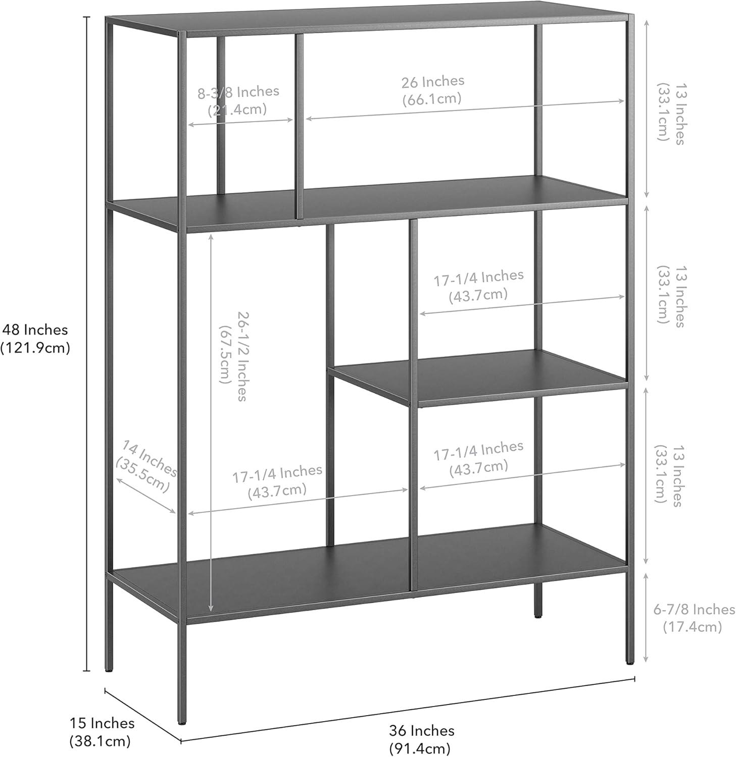 48" Tall Gunmetal Gray Bookcase - Henn&Hart