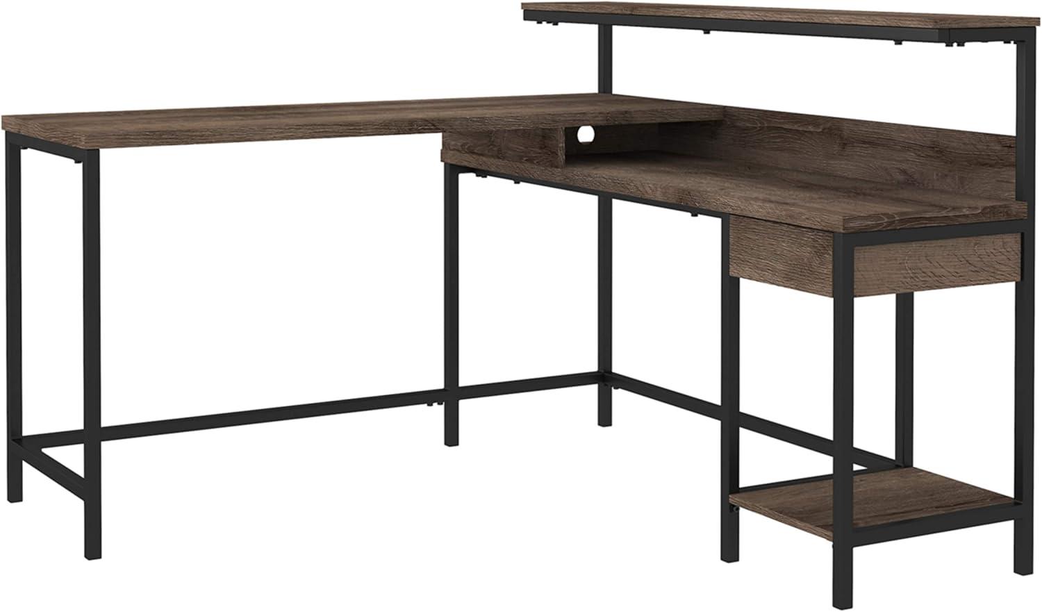 Signature Design by Ashley Contemporary Arlenbry Home Office L-Desk with Storage Gray