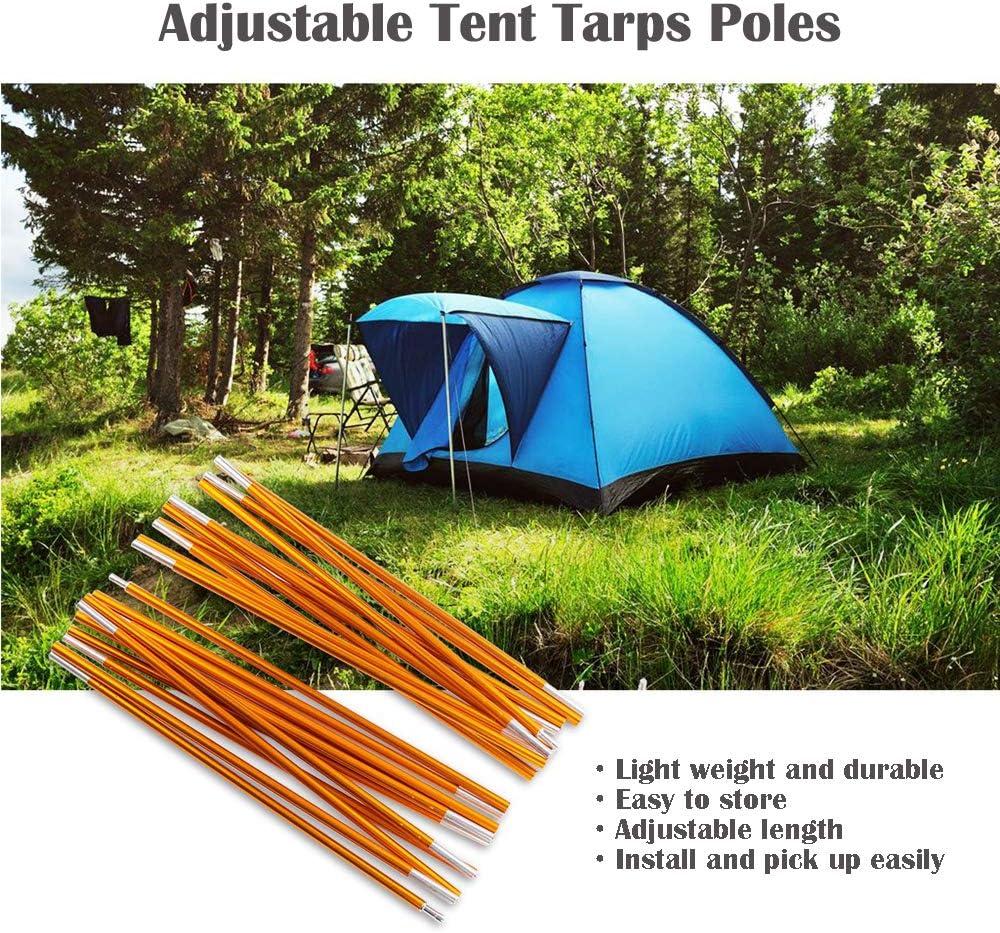 Odoland Adjustable Telescoping Aluminum Tarp and Tent Poles Set of 2 - Collapsible Lightweight for Camping, Backpacking, Hammocks, Sun Shade Shelters, and Awnings