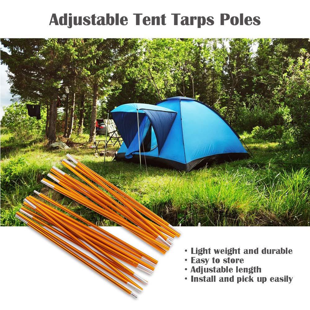 Odoland Adjustable Telescoping Aluminum Tarp and Tent Poles Set of 2 - Collapsible Lightweight for Camping, Backpacking, Hammocks, Sun Shade Shelters, and Awnings