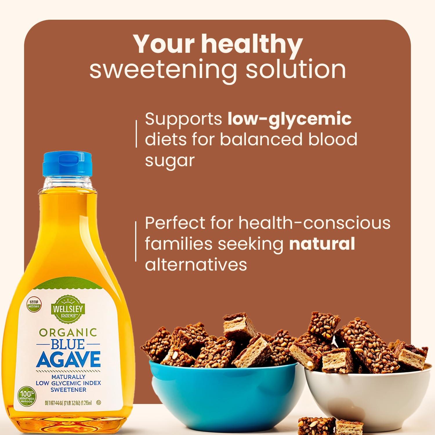 Wellsley Farms Organic Blue Agave, Liquid 44 oz.- Sugar Substitutes