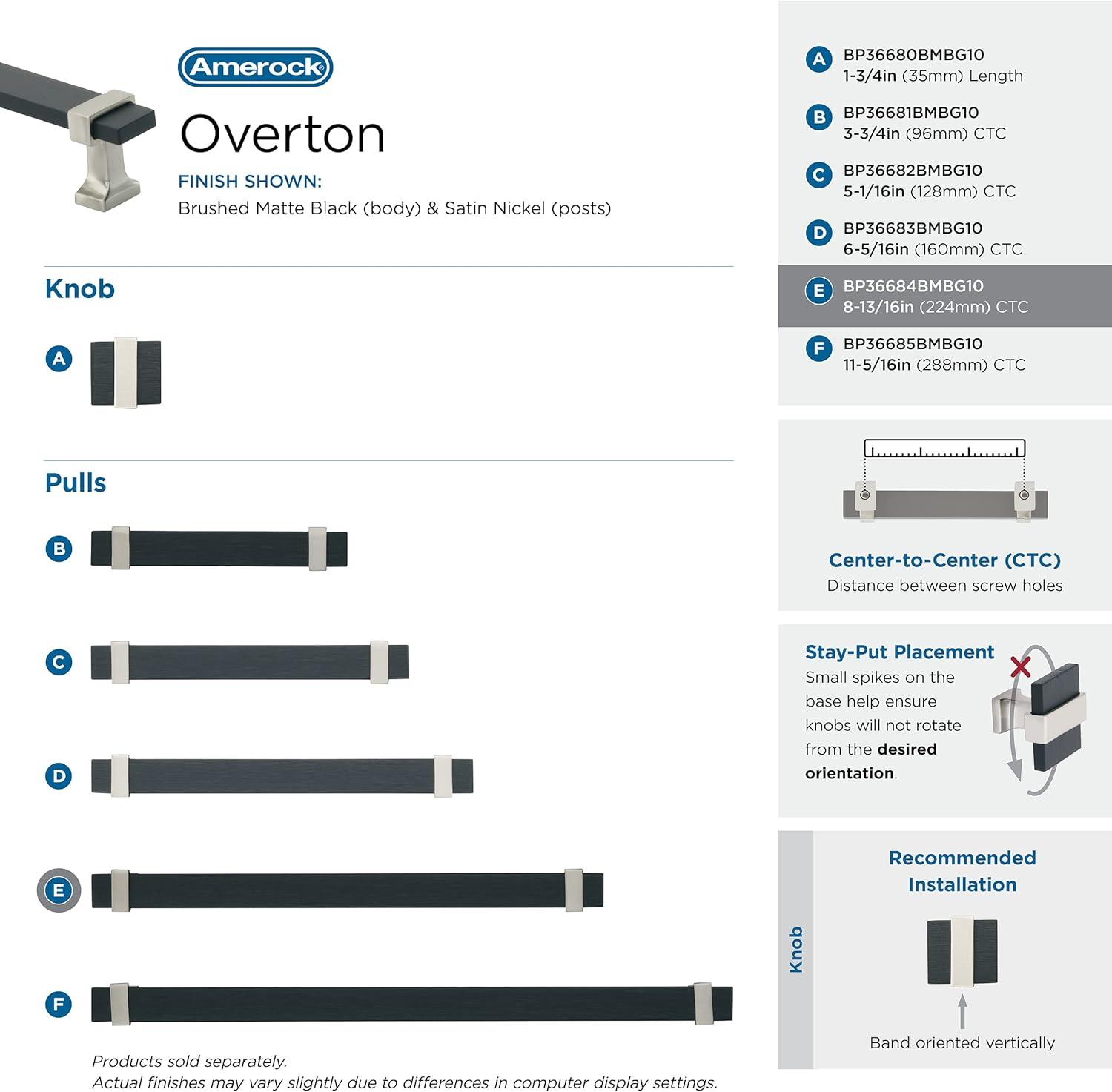 Amerock Overton Split Finish Cabinet or Drawer Pull