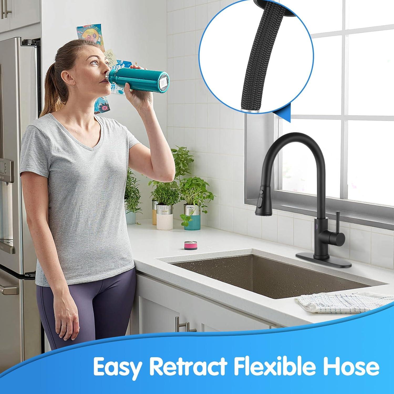 GAGALIFE Single Handle Pull Down Sprayer Kitchen Faucet High Arc Stainless Steel Faucet with 3-Function Sprayer JJL-CL-PT-SDP-G