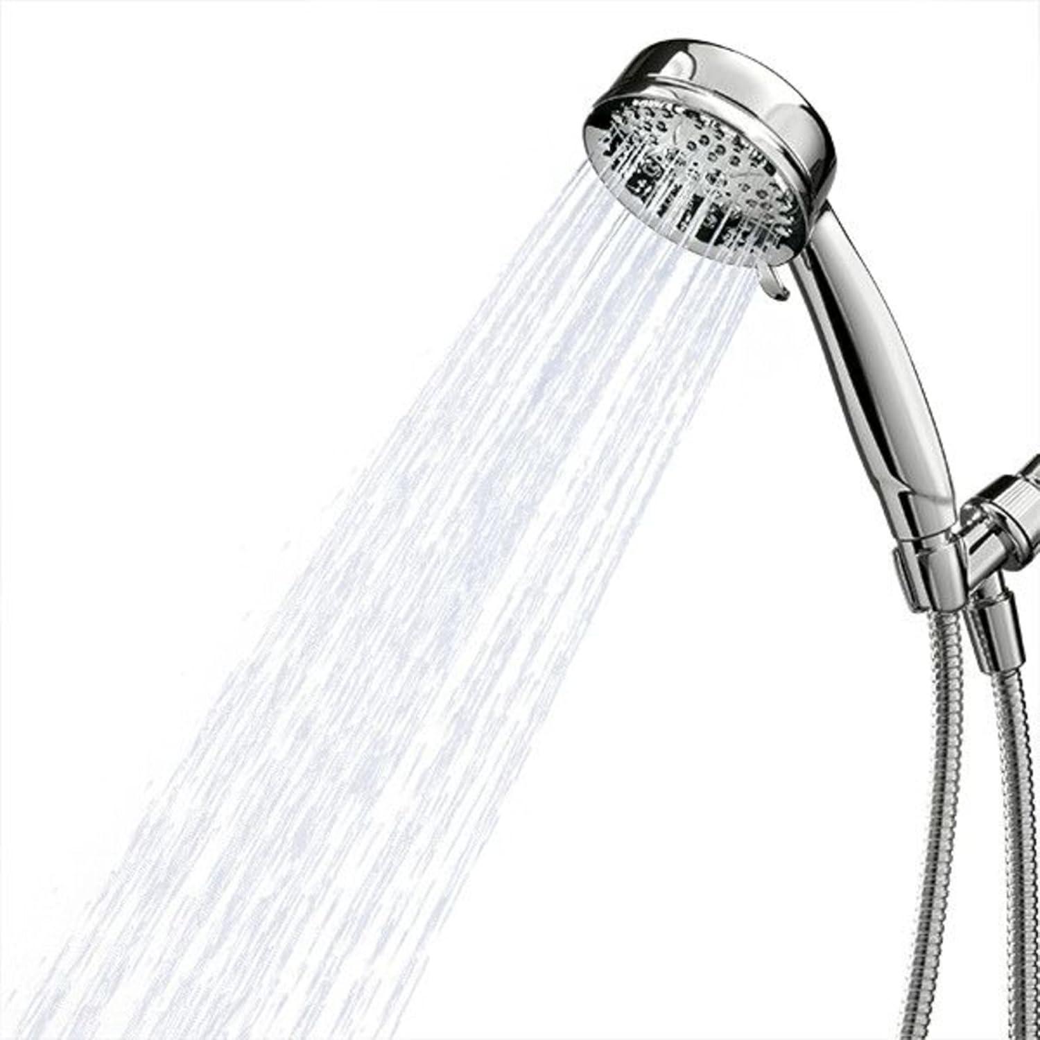 Chrome Handheld Shower with Multiple Spray Settings