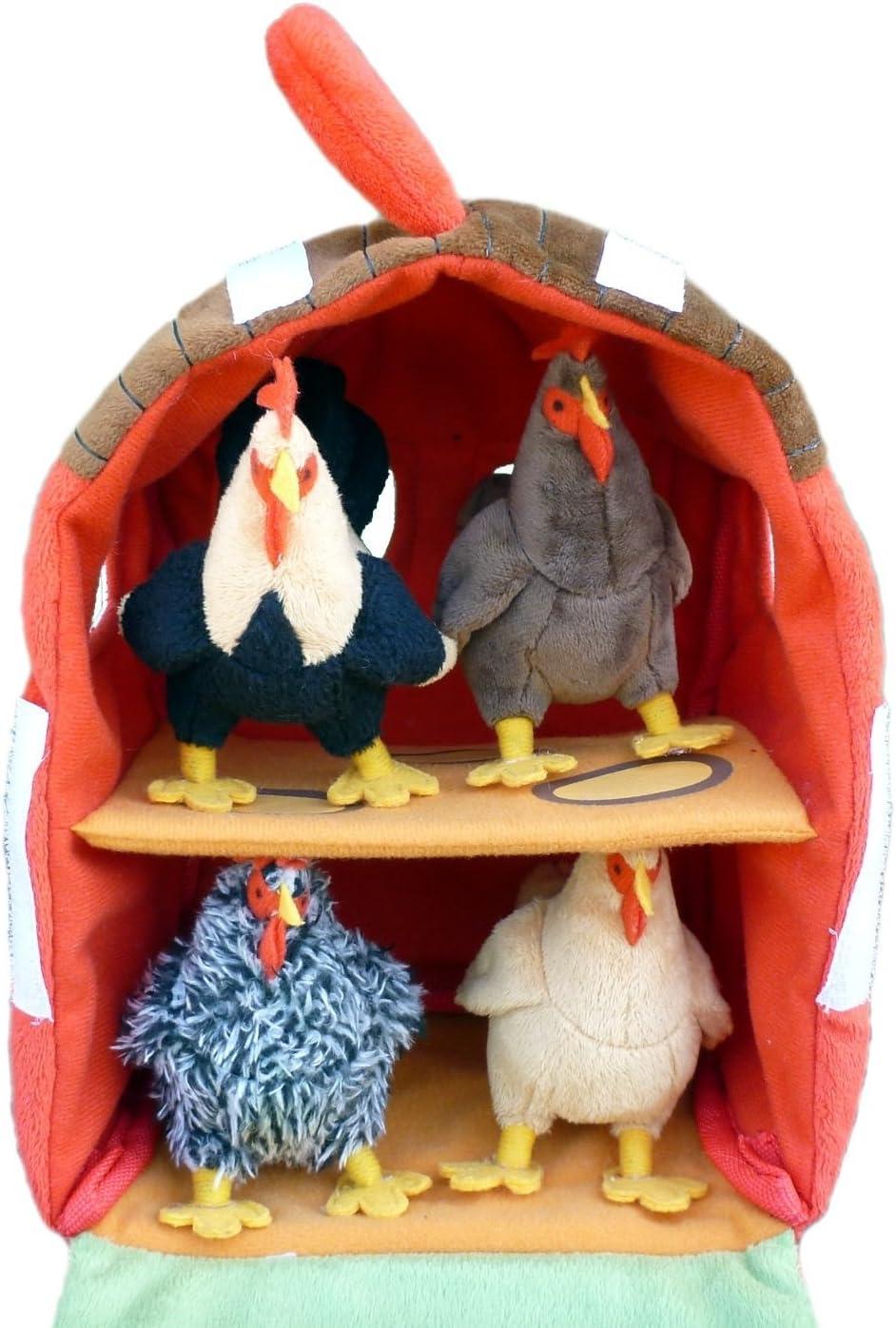 Adore 12" Hen House Chicken Coop Plush Stuffed Animal Playset