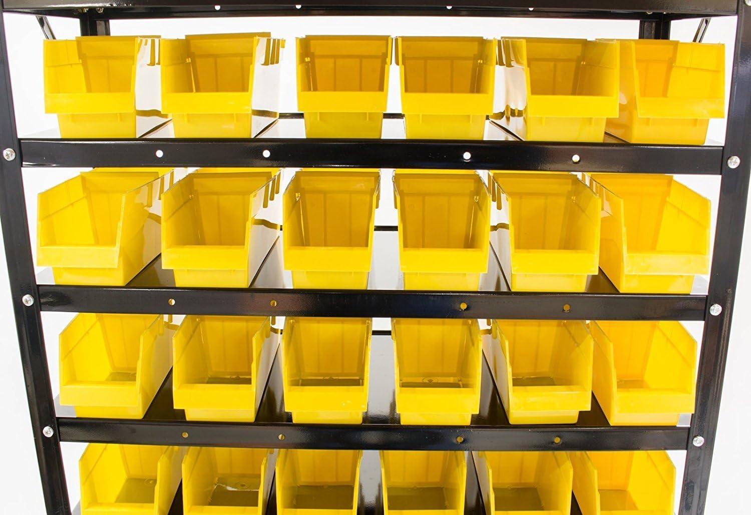 Erie Tools® 60 Bin Parts Rack Storage Shop Garage Organizer Nuts Bolts Parts