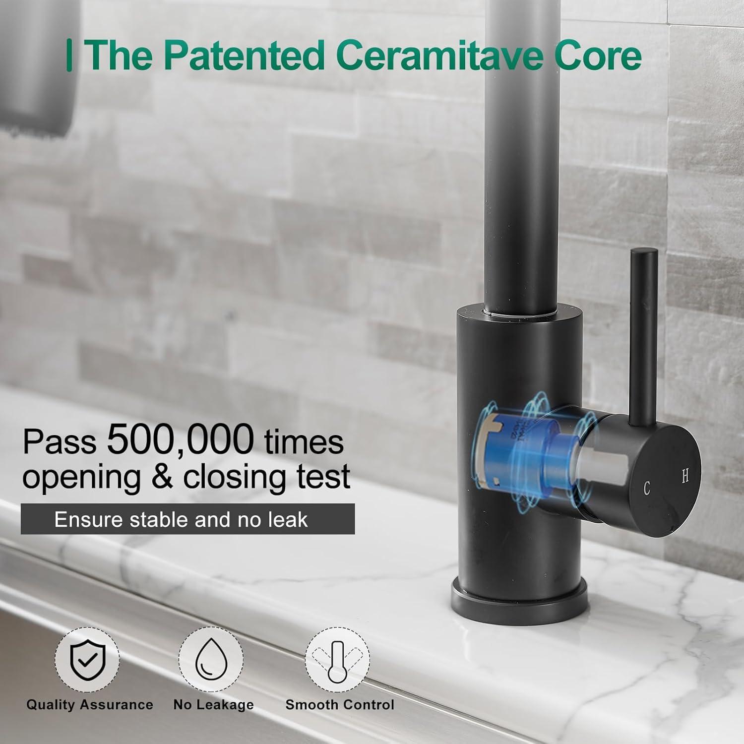 GAGALIFE Single Handle Pull Down Sprayer Kitchen Faucet High Arc Stainless Steel Faucet with 3-Function Sprayer JJL-CL-PT-SDP-C