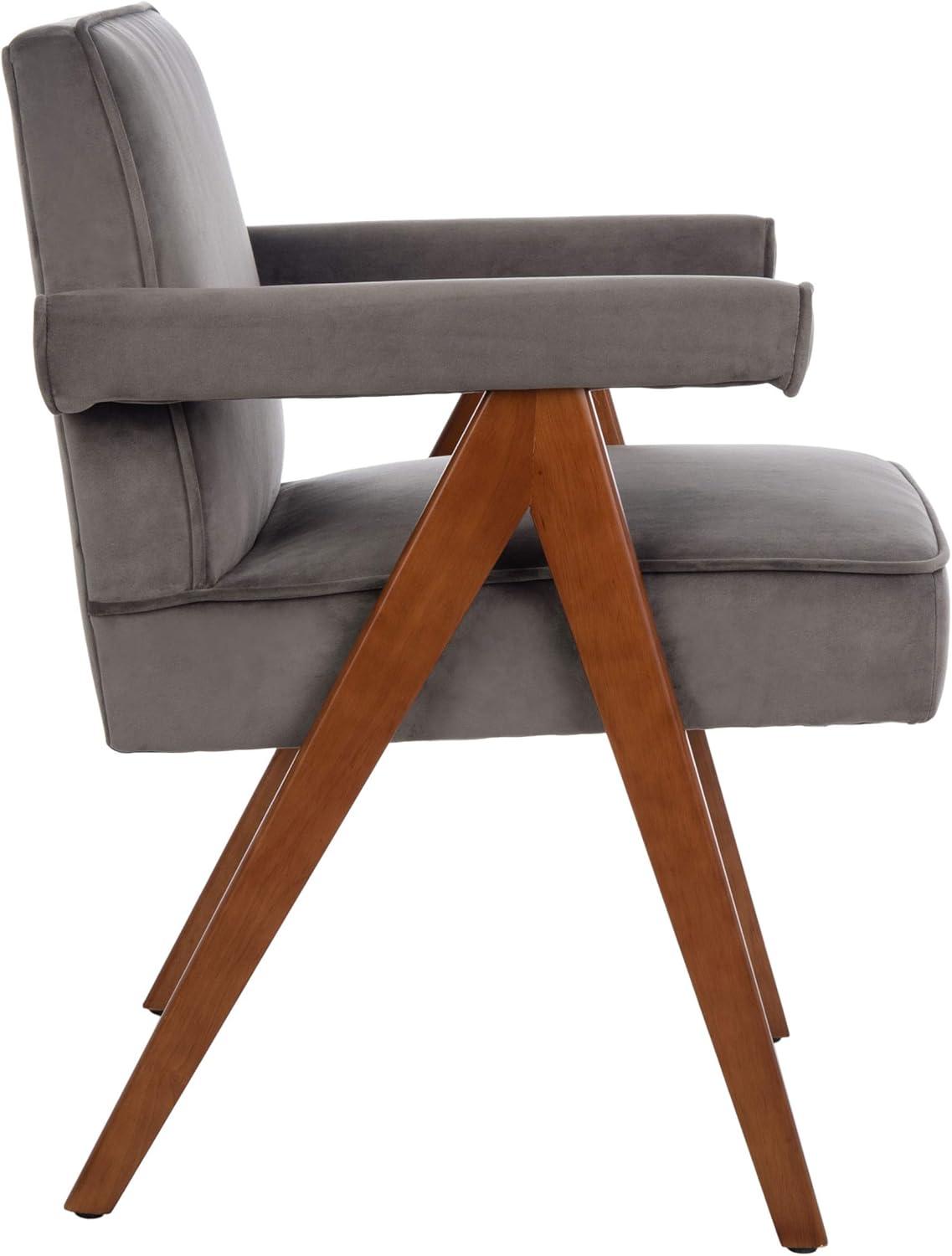 Suri Mid Century Arm Chair - ACH4508 - Dark Grey/Walnut - Safavieh