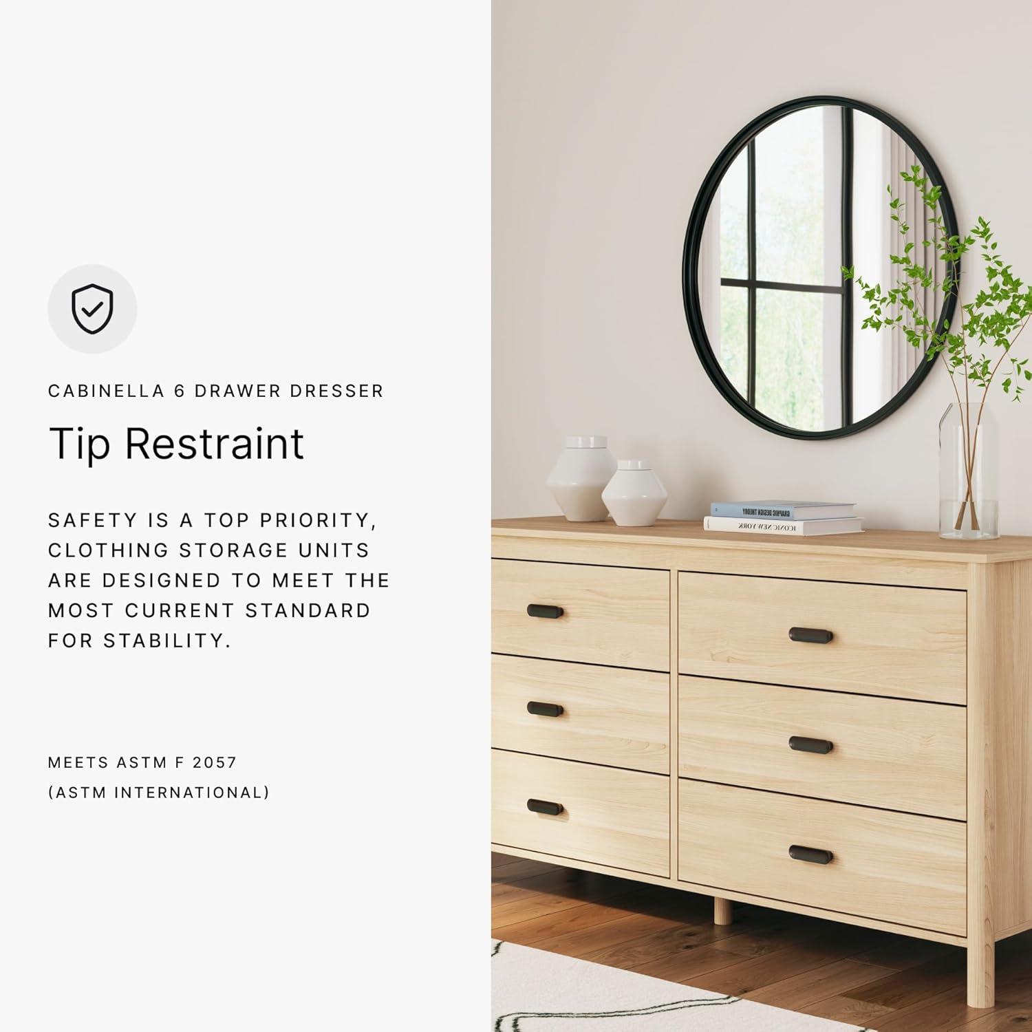 Signature Design by Ashley Cabinella Six Drawer Dresser, Tan