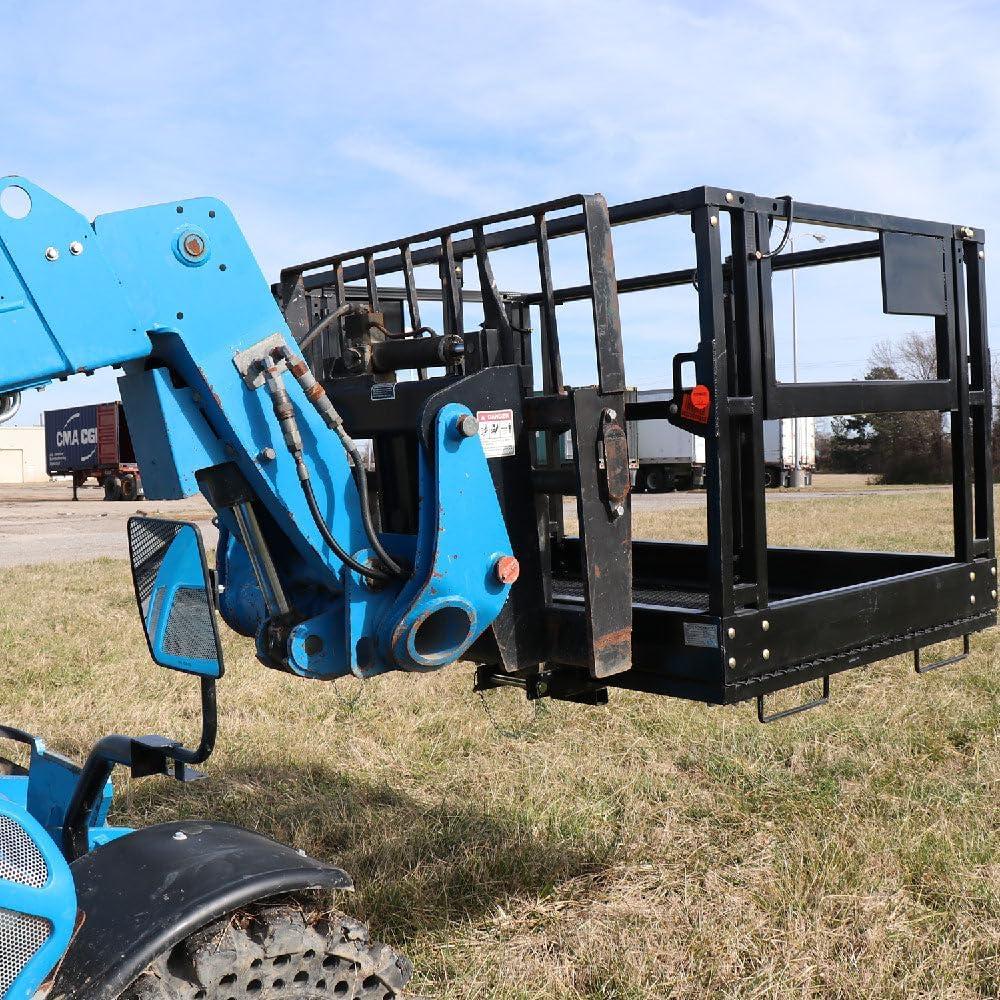 Heavy-Duty Black Steel Mesh Telehandler Safety Cage