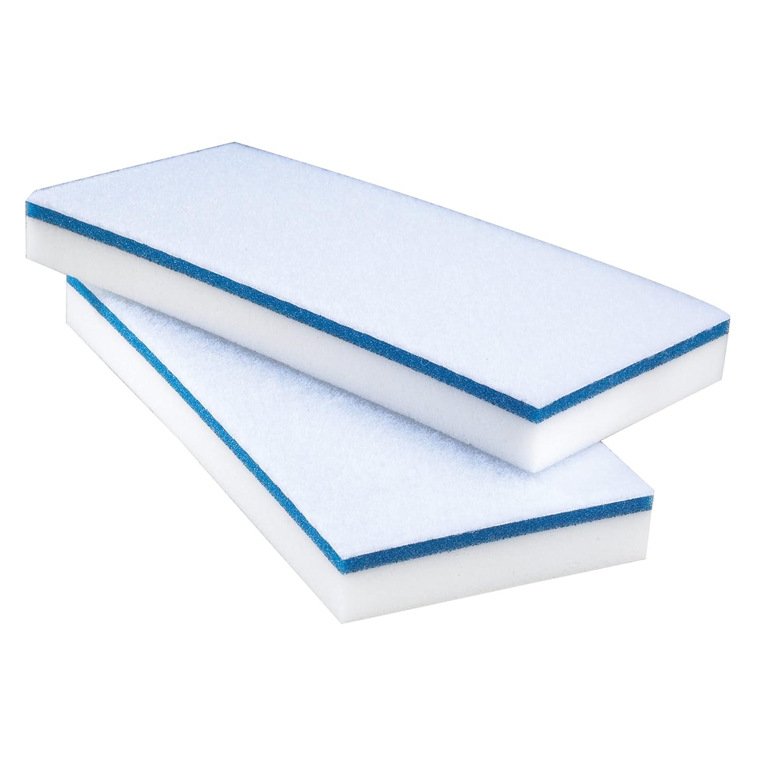 Blue and White Melamine Foam Scouring Pad, 10" x 4-5/8", Pack of 5