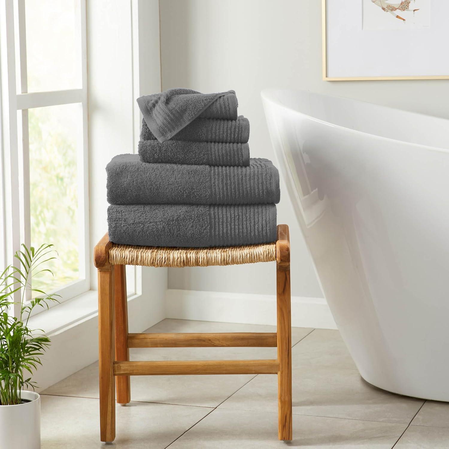 FreshFolds Super Soft 100% Ringspun Cotton Quick-Dry 6-Piece Towel Set