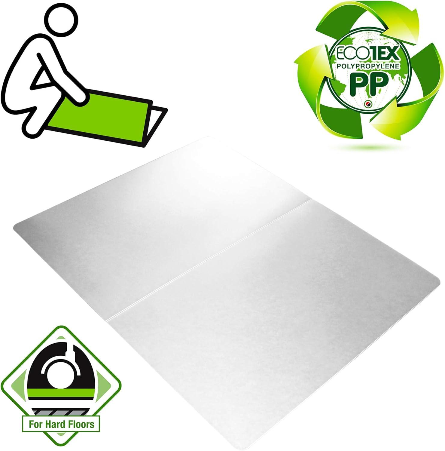 Floortex - Revolutionmat Polypropylene Rectangular Anti Slip Chair Mat for Hard Floors Translucent