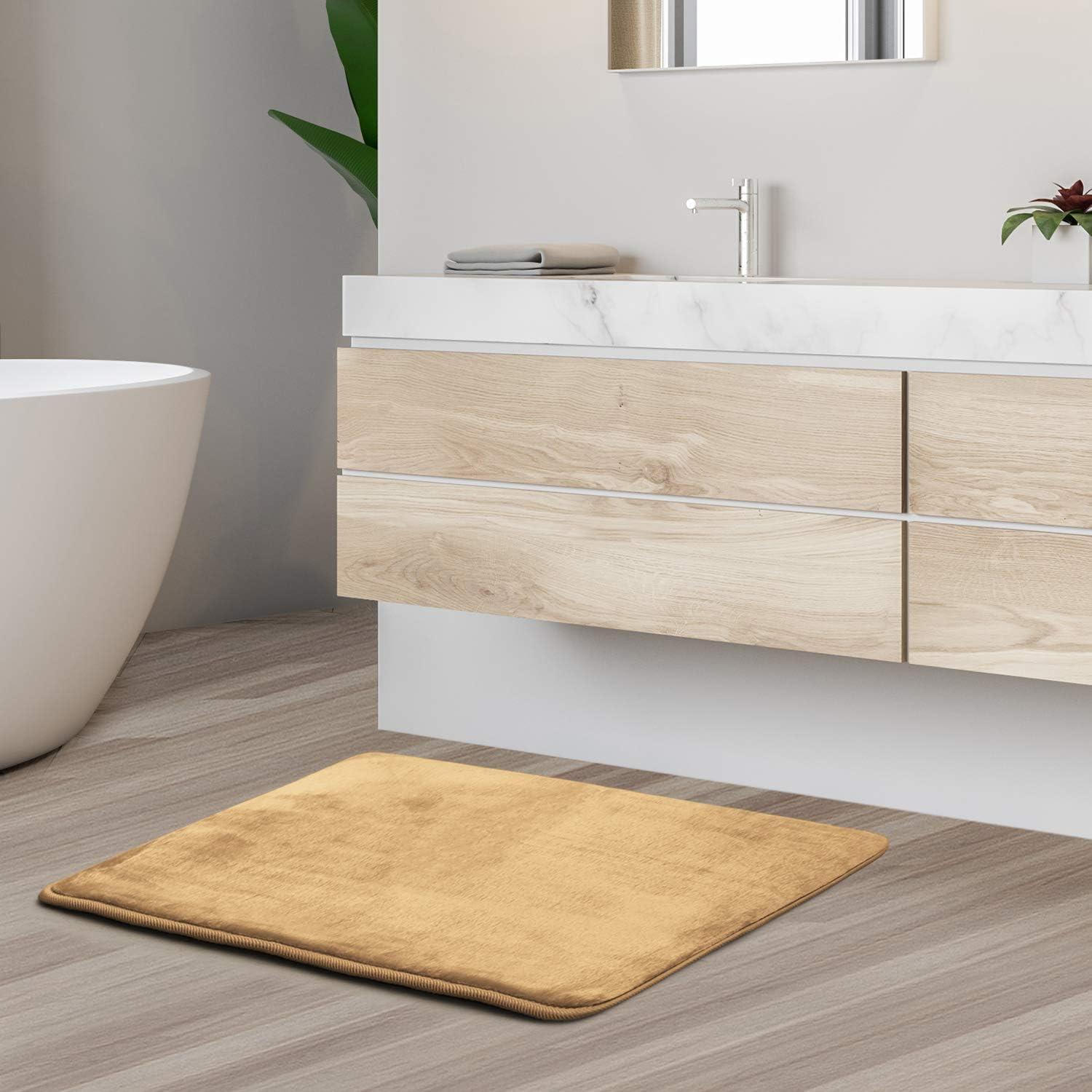 Clara Clark Ultra Soft and Absorbent Memory Foam Bath Rug Set with Non-Slip Backing