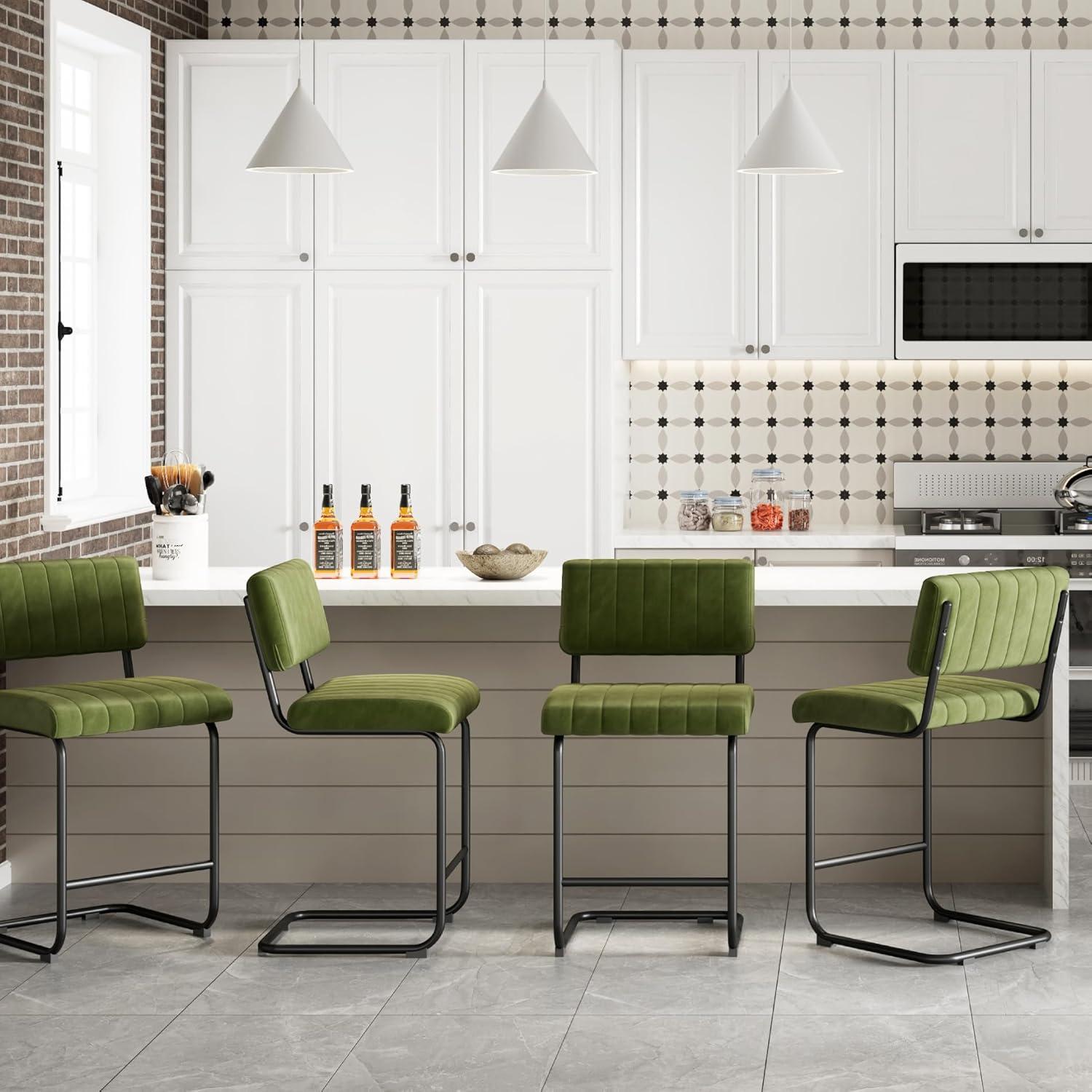 Estes Upholstered Stool with Metal Frame (Set of 2)