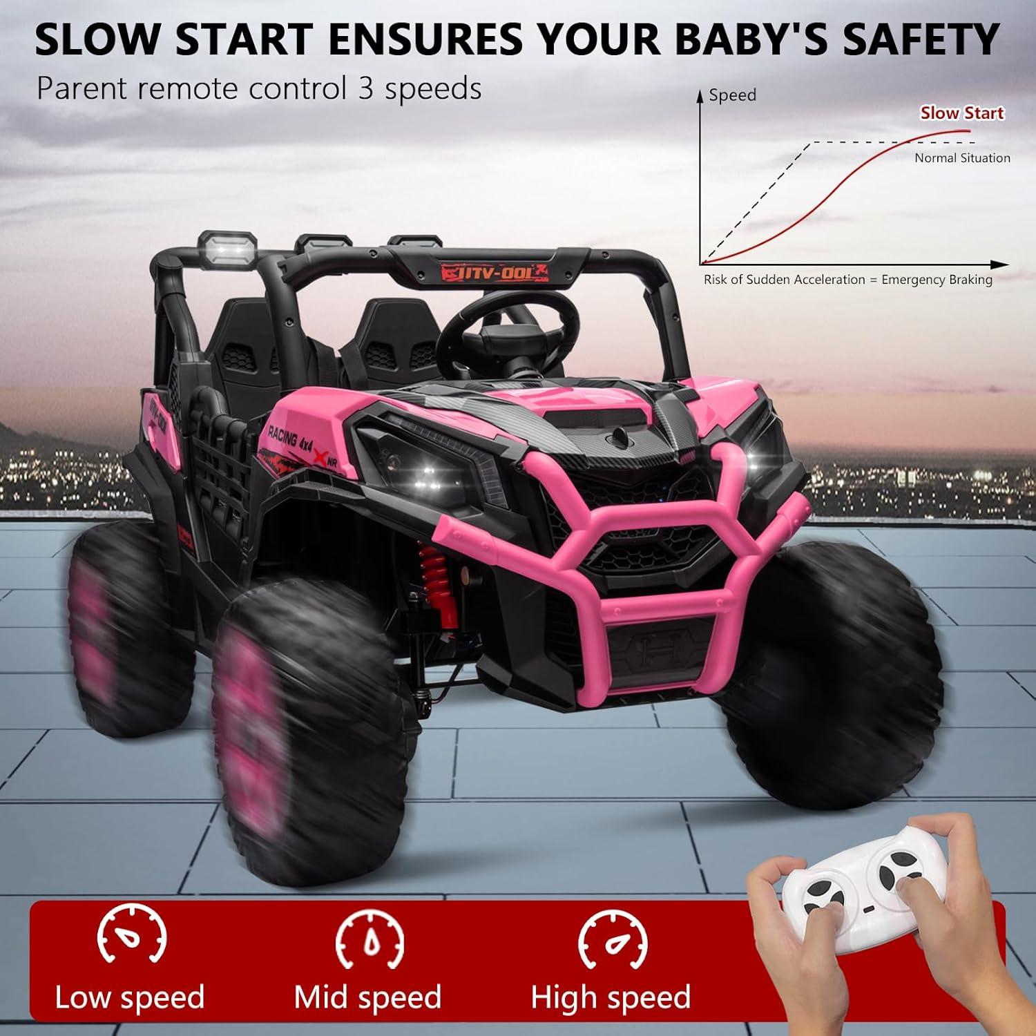 Pink 24V 2-Seater Ride-On UTV with Remote Control