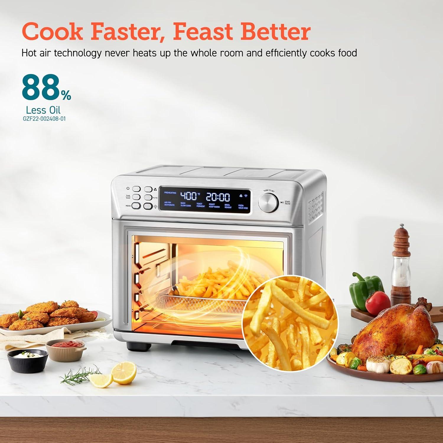 COSORI 26QT Stainless Steel Digital Air Fryer Toaster Oven