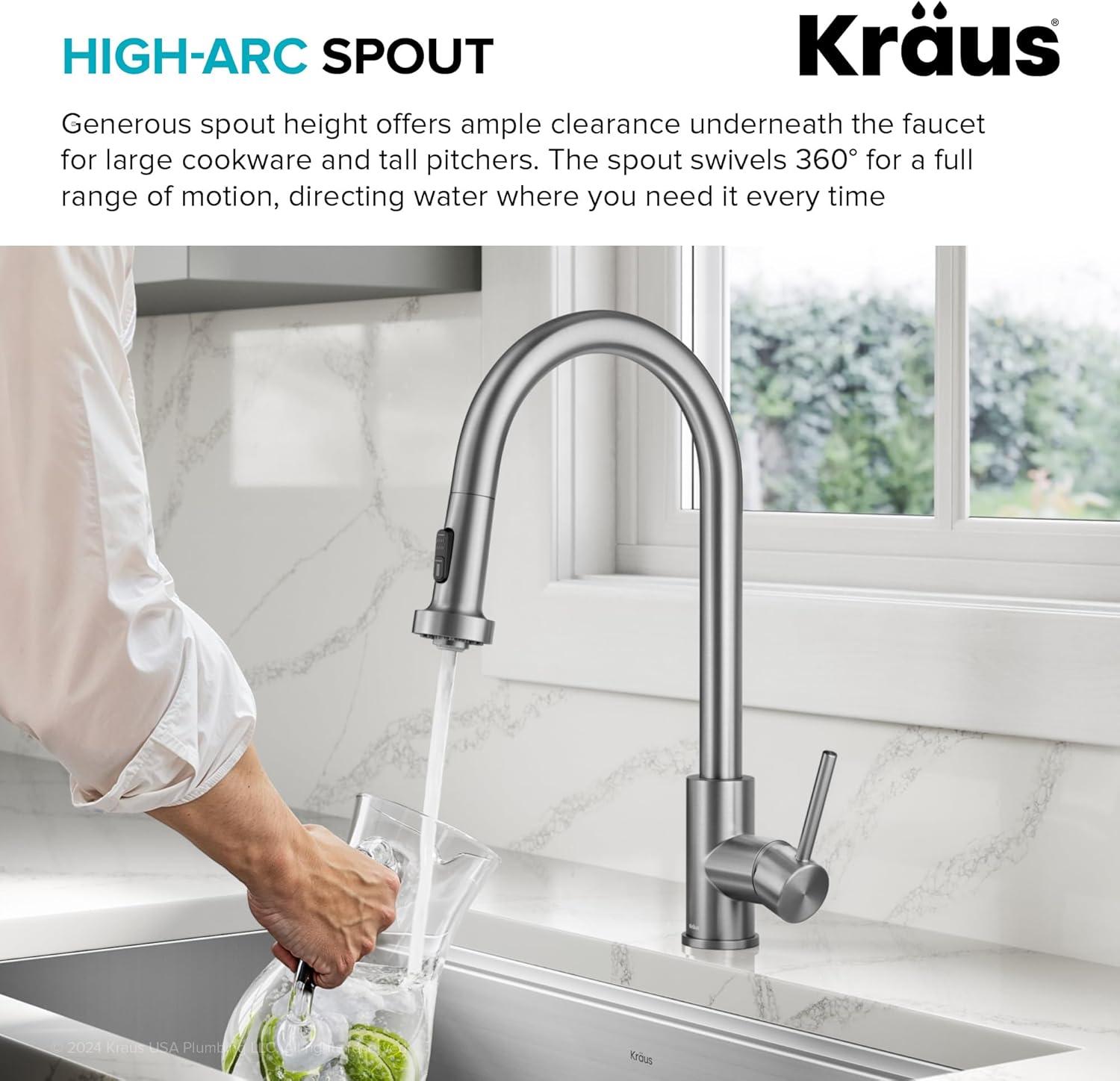 KRAUS Bolden 2-Function Single Handle Pull Down Kitchen Faucet