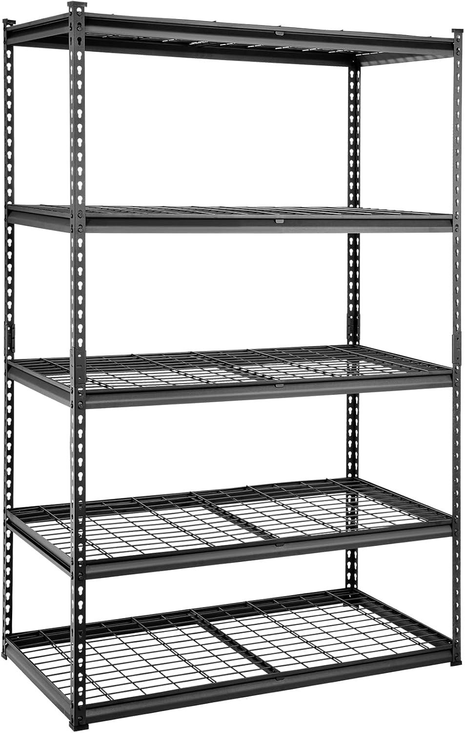 VEVOR 5-Tier Black Metal Adjustable Heavy Duty Storage Shelving Unit