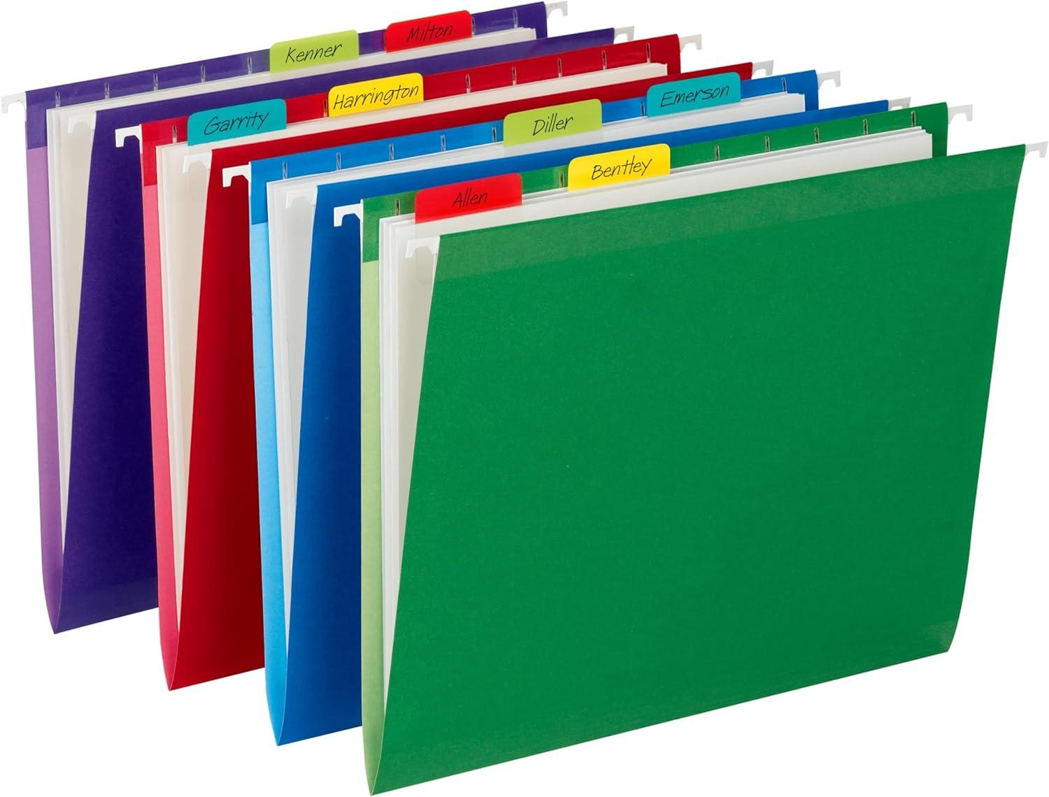 Post-it File Tabs 2 x 1 1/2 Aqua/Lime/Red/Yellow 24/Pack 686ALYR